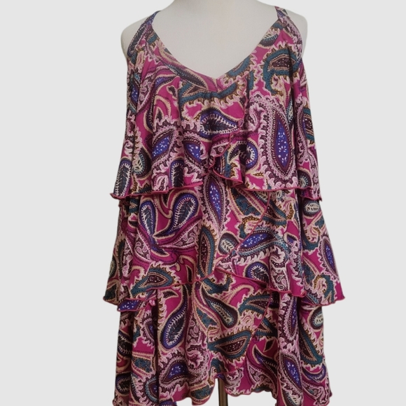 Avenue Tops - Avenue Thin Strapped Paisley Print Top